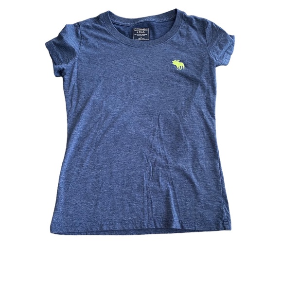Abercrombie & Fitch size small boys blue t-shirt with neon green moose - Picture 1 of 4